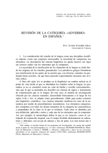 REVISIÓN DE LA CATEGORÍA «ADVERBIO» EN ESPAÑOL1