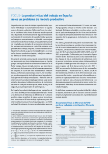 FOCUS • La productividad del trabajo en España: no es un