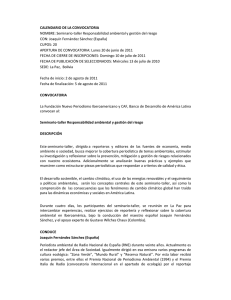 CALENDARIO DE LA CONVOCATORIA NOMBRE: Seminario