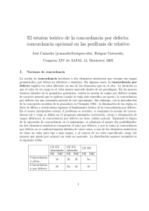 El estatus teórico de la concordancia por defecto