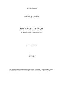 La dialéctica de Hegel Cinco ensayos hermenéuticos