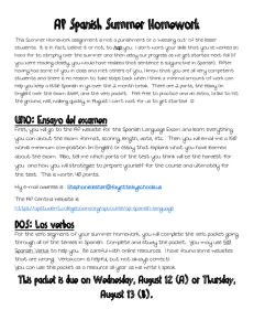 AP Spanish Summer Homework