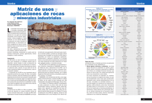 Matriz de usos y aplicaciones de rocas