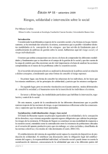 Riesgos, solidaridad e intervención sobre lo social