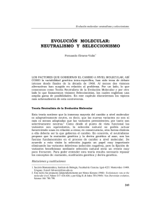 Alvarez-Valín, F. 2000. Evolución molecular