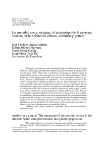 La ansiedad como estigma: el estereotipo de la persona