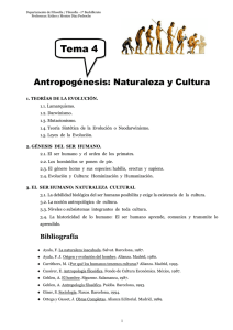 Antropogénesis: Naturaleza y Cultura