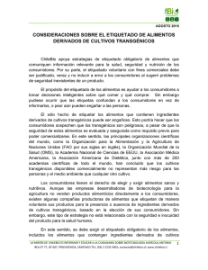 Consideraciones sobre el etiquetado de alimentos