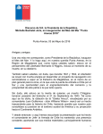 Discurso de S.E. la Presidenta de la República, Michelle Bachelet