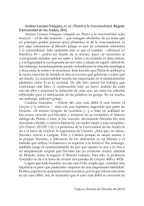 Andrea Lozano-Vásquez, et. al.: Platón y la irracionalidad. Bogotá