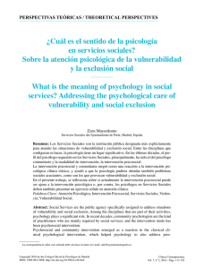 ¿Cuál es el sentido de la psicología en servicios sociales? Sobre la