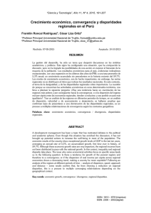Crecimiento econ&oacute;mico, convergencia y disparidades regionales en