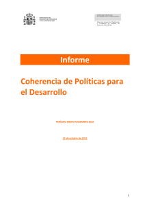 Informe Coherencia de Políticas para el Desarrollo