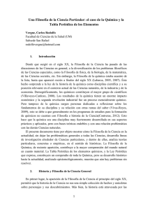 Una Filosofía de la Ciencia Particular: el caso de la Química y la