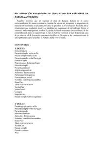 RECUPERACIÓN ASIGNATURA DE LENGUA INGLESA