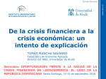 De la crisis financiera a la crisis económica: un intento de explicación