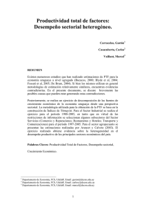 Productividad total de factores: Desempe&ntilde;o sectorial