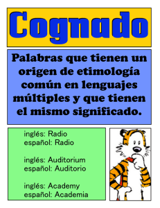 Palabras que tienen un origen de etimología común en lenguajes