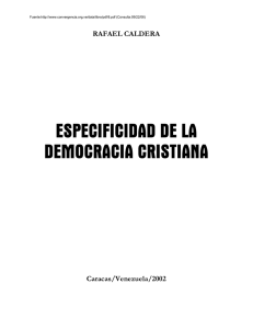 Publicación "Especificidad de la Democracia Cristiana"