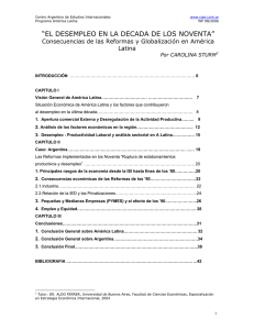 El Desempleo en la d&eacute;cada del &acute;90