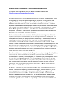 El Cambio Climático y sus efectos en la Seguridad Alimentaria y