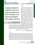 Lenguaje coloquial y lenguaje formal en la lengua portuguesa en