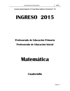 Cuadernillo de Matemática - Escuela Normal Superior Nº2