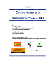 CULTURA POLÍTICA DE LA DEMOCRACIA EN Honduras: