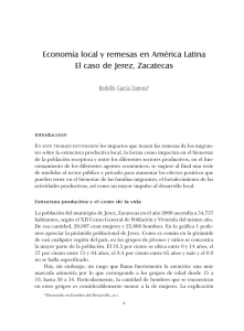 Economía local y remesas en América Latina El caso de Jerez