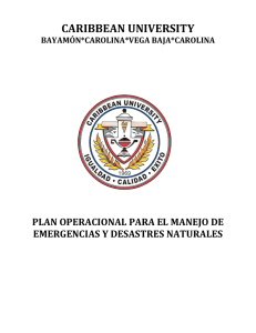 Plan Operacional para el Manejo de Emergencias y Desastres