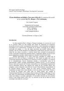 El neo-idealismo sociológico. Para una crítica de La construcción