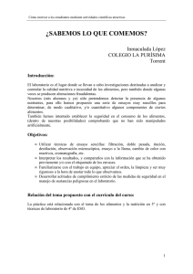 SABEMOS LO QUE COMEMOS