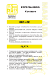 Especialidades Habilidad y Destreza Cocinero