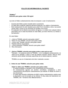 FOLLETO DE INFORMACION AL PACIENTE TRAMAL® Solución