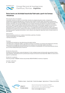 Polvo Inerte con Actividad Insecticida Fabricado a partir de Cenizas