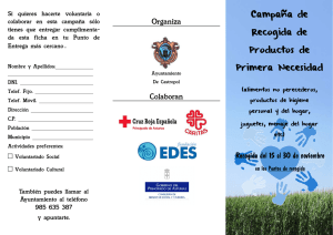Campaña de Recogida de Productos de Primera Necesidad