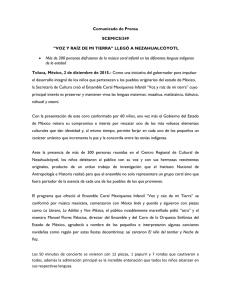 Comunicado de Prensa SCEM/CS/249 “VOZ Y RAÍZ DE MI TIERRA