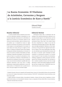 La Buena Economía: El Vitalismo de Aristóteles, Cervantes y