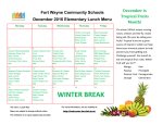 winter break - FWCS Nutrition Services, Fort Wayne IN