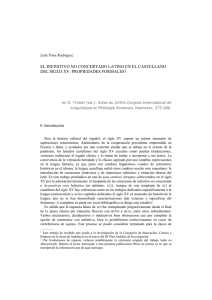 el infinitivo no concertado latino en el castellano del siglo xv