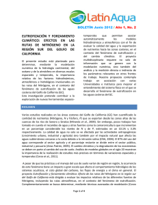 EUTROFIZACIÓN Y FORZAMIENTO CLIMÁTICO: EFECTOS EN