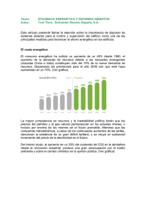 Título: EFICIENCIA ENERGÉTICA Y SISTEMAS ABIERTOS Autor