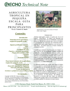 agricultura tropical en pequeña escala: guía para principiantes
