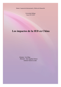 Los impactos de la IED en China - Master Oficial en Cooperación