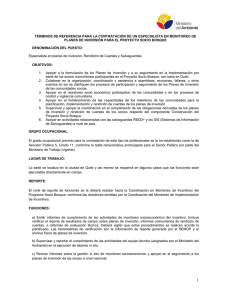 Especialistas en planes de inversión, rendición de cuentas y