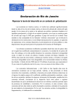 Declaración de Rio 2004 - Red Eurolatinoamericana Celso Furtado
