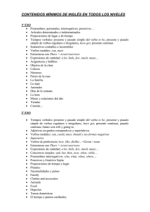 contenidos mínimos de inglés en todos los niveles