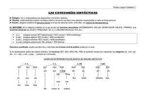 LAS CATEGORÍAS SINTÁCTICAS