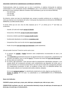 ORACIONES COMPUESTAS SUBORDINADAS ADVERBIALES