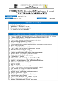 Criterios MATEMATICAS 1 evaluacion